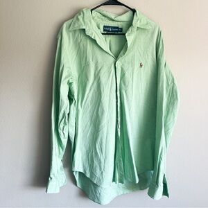 RALPH LAUREN candy striped green button down shirt classic fit
